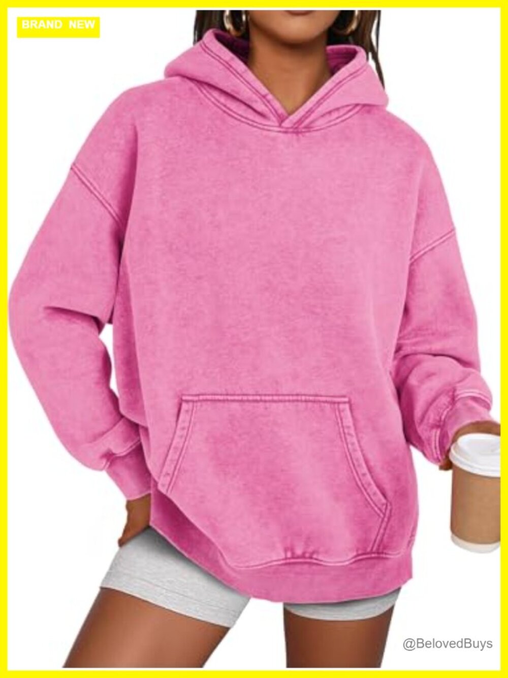 Oversized Acid Wash Hoodie Sweatshirt Pullover Long Sleeve